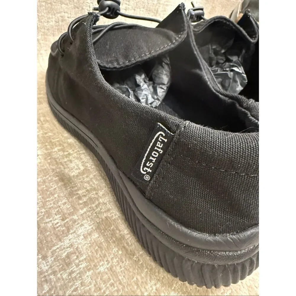 Laforst Women's Canvas Casual Boat Loafer Comfort Shoes Black Size 8